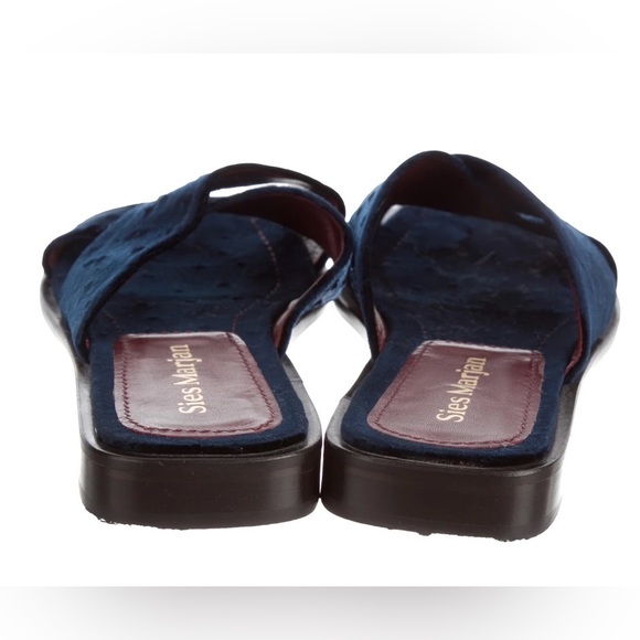 SEIS MARJAN Navy Blue Velvet Slide Sandals. Size 7.5 - Picture 2 of 6